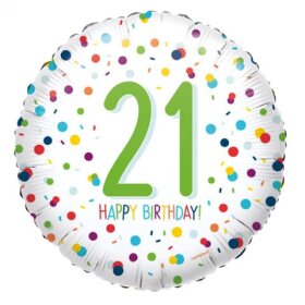 amscan® Folienballon Happy Birthday 21 - Ø 43...