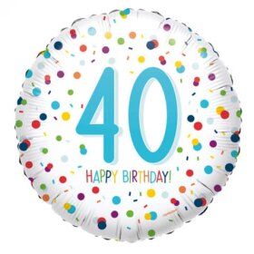 AMSCAN Folienballon Happy Birthday 40 - Ø 43 cm,...
