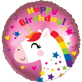 amscan® Folienballon Happy Birthday Einhorn -...