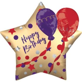 AMSCAN Folienballon Happy Birthday Stern