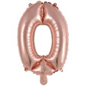 amscan® Folienballon Mini Zahl 0 - 35 cm, rose