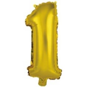 amscan® Folienballon Mini Zahl 1 - 35 cm, gold