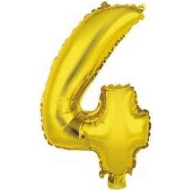 amscan® Folienballon Mini Zahl 4 - 35 cm, gold