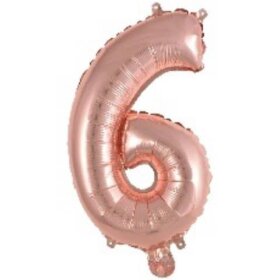 amscan® Folienballon Mini Zahl 6 - 35 cm, rose