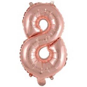 amscan® Folienballon Mini Zahl 8 - 35 cm, rose