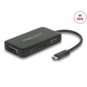 DeLOCK® Adapter USB-C > VGA/HDMI/DVI/DP st/Bu