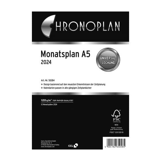 CHRONOPLAN Ersatzkalendarium Monatsplan - A5, 1 Monat / 1 Seite