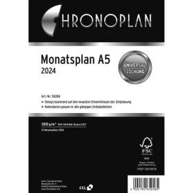 CHRONOPLAN Ersatzkalendarium Monatsplan - A5, 1 Monat / 1...