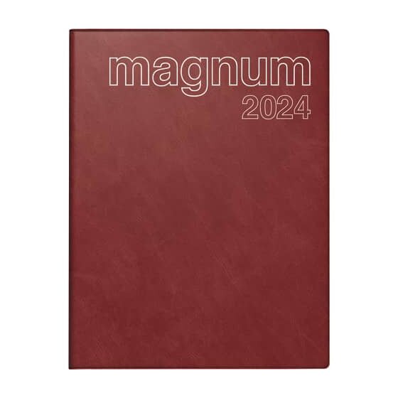 rido® idé® Buchkalender magnum - 1 Woche / 2 Seiten, 18,3 x 24 cm, weinrot