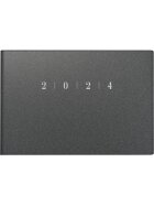 RIDO Taschenkalender - 1 Woche / 2 Seiten, 15,2 x 10,2 cm quer, grau
