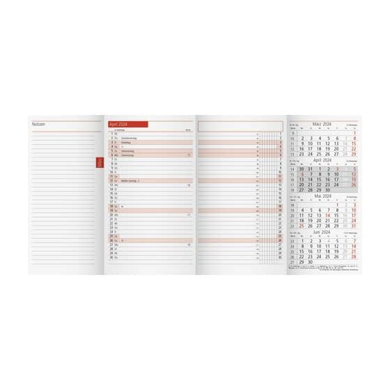 rido® idé® Ersatzkalendarium Taschenkalender Modell TM 12 - 1 Monat / 2 Seiten, 8,7 x 15,3 cm