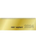 rido® idé® Tischkalender Modell septant - 1 Woche / 2 Seiten, 30,5 x 10,5 cm quer, gold