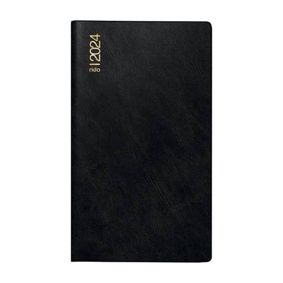 rido® idé® Taschenkalender Miniplaner D15 - 1 Monat / 2 Seiten, Blattgröße 8,7 x 15,3 cm, schwarz, Leporello