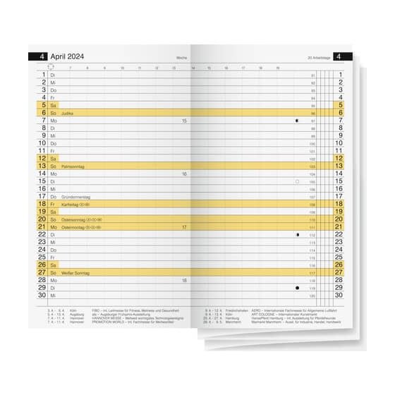 rido® idé® Ersatzkalendarium Taschenkalender Miniplaner D 15 - 1 Monat / 2 Seiten, 8,7 x 15,3 cm, Liporello