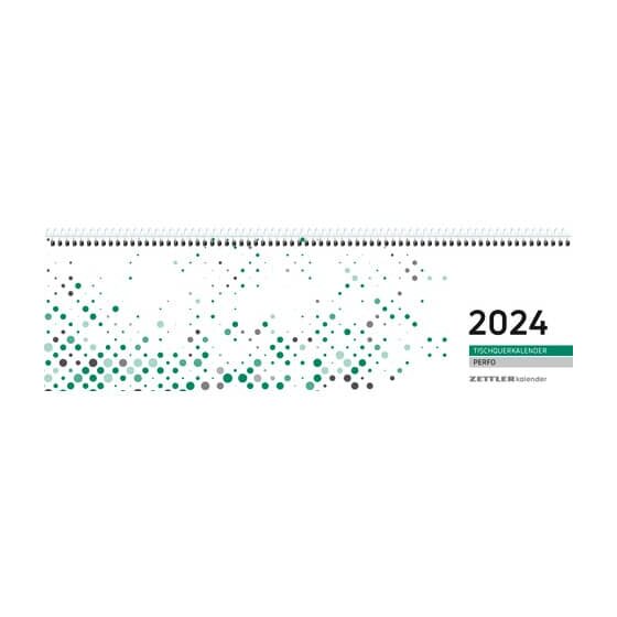 Zettler Tischquerkalender 130 - 1 Woche / 2 Seiten, 32 x 13 cm, grün