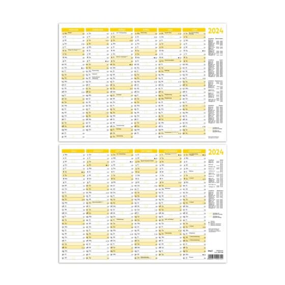 RNK Verlag Tafelkalender quer - A5, 6 Monate je auf Vorder- und Rückseite, 210 x 148 mm