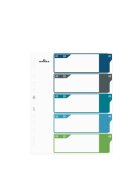 Durable Ordnerregister - 1 - 5, PP, A4+, 5 Blatt + Indexblatt, weiß/farbig