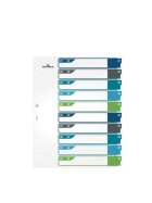 Durable Ordnerregister - 1 - 10, PP, A4+, 10 Blatt + Indexblatt, weiß/farbig