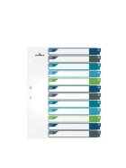 Durable Ordnerregister - 1 - 12, PP, A4+, 12 Blatt + Indexblatt, weiß/farbig
