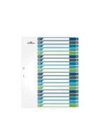 Durable Ordnerregister - 1 - 20, PP, A4+, 20 Blatt + Indexblatt, weiß/farbig