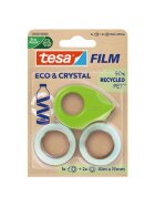 tesa® Handabroller Eco & Crystal mini Dispenser - inkl. 2 Rollen 19mm x10m, klar
