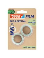 tesa® Klebefilm PET Eco & Crystal - 19mm x 10m, klar, 2 Rollen