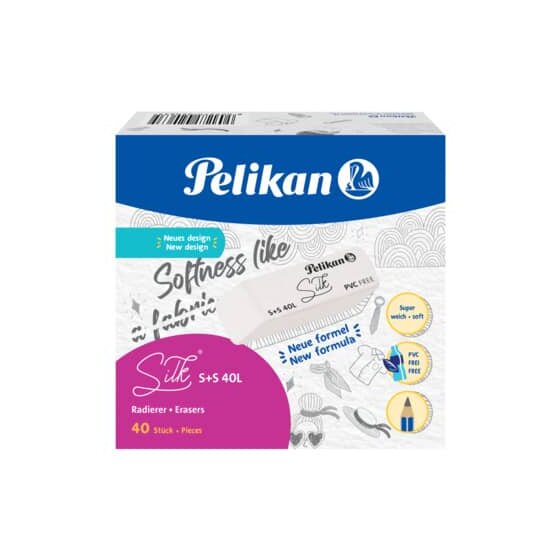 Pelikan® Radierer S+S 40L Silk - 20 x 8 x 56 mm, weiß