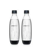 sodastream Trinkflasche Kunststoff 1 Liter - transparent/schwarz, 2er-Pack