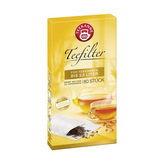Teekanne Teefilter - 80 Stück, halterlos, bis 2,5 L Volumen