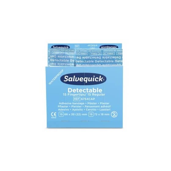 Salvequick® Fingerkuppen-Pflaster Nachfüllpackung - 6x 30 Stück, blau