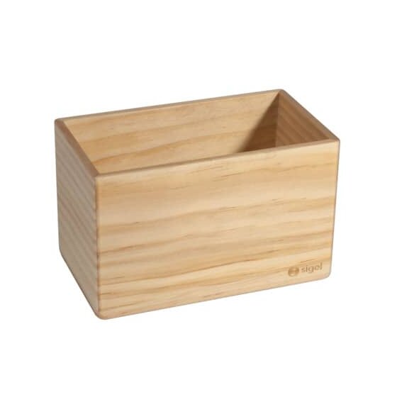 SIGEL Holz-Aufbewahrungsbox - 13 x 8 cm, beige, magnetisch
