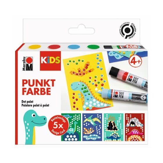 Marabu Kreativmarkerset 3D Dot Pen Kids Dino - 9-teilig