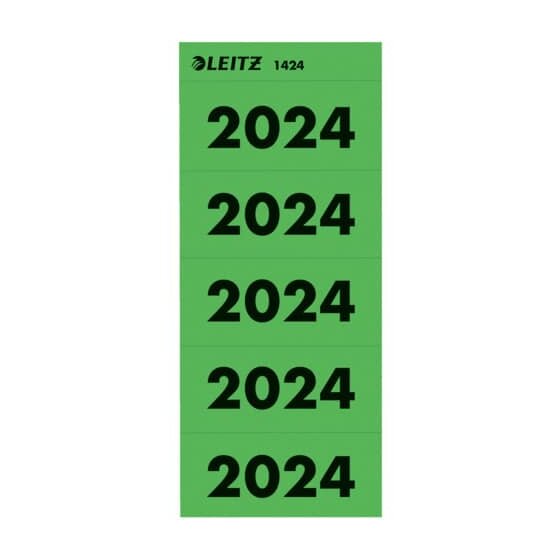 Leitz 1424 Inhaltsschild 2024 - selbstklebend, 100 Stück, grün