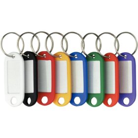 Schlüsselanhänger, sortiert, mit beschriftbaren Etiketten, VE = 1 Packung á 200 Stück