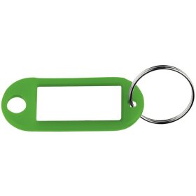 Schlüsselanhänger, grün, mit beschriftbaren Etiketten, VE = 1 Packung á 100 Stück