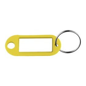 Schlüsselanhänger, gelb, mit beschriftbaren Etiketten, VE = 1 Packung á 100 Stück