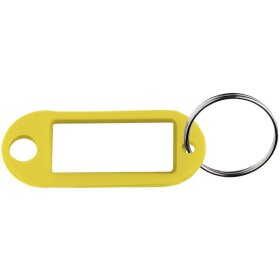 Schlüsselanhänger, gelb, mit beschriftbaren Etiketten, VE = 1 Packung á 100 Stück