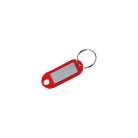 Schlüsselanhänger, rot, mit beschriftbaren Etiketten, VE = 1 Packung á 100 Stück