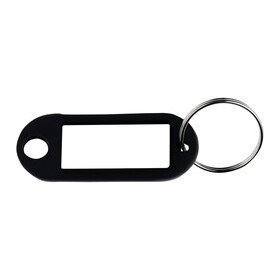 Schlüsselanhänger, schwarz, mit beschriftbaren Etiketten, VE = 1 Packung á 100 Stück
