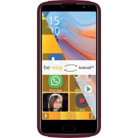 Smartphone M7 Lite, Displaygröße 5,5", vereinfachte Benutzung, SOS Notrufknopf, Hörgerätekompatibel, Fingerprint, Kamera 13 MP | 5 MP, weinrot
