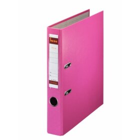 Ordner Serie No.1, DIN A4, Kunststoff, 52 mm, auswechselbares Rückenschild, ohne Kantenschutz, rosa