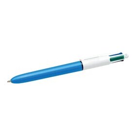 Vierfarb-Druckkugelschreiber 4 Colours, "Der Klassiker", 0,4 mm, hellblau/weiß, nachfüllbar