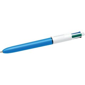 Vierfarb-Druckkugelschreiber 4 Colours, "Der Klassiker", 0,4 mm, hellblau/weiß, nachfüllbar