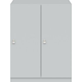 Garderobenschrank Pren, 2 Abteile, je 1 Fach, Tür abschließbar, aus Holz, 1018 x 800 x 500 mm, weiß