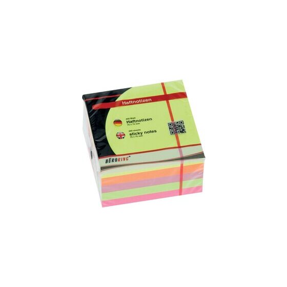 Haftnotiz-Würfel neon, 75 x 75 mm, 450 Blatt
