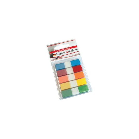 Haftstreifen, 12,5 x 43 mm, 5 x 26 Streifen, Plastik, sortiert blau, grün, gelb, orange, pink