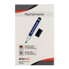 Flipchart-Marker, schwarz, Rundspitze, Strichstärke 1,5 - 3 mm