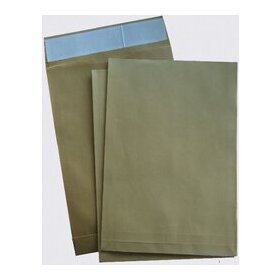 Faltentasche DIN B4, ohne Fenster, haftlebend, 130g/qm, natronbraun, 40 mm Klotzboden, 100 Stück