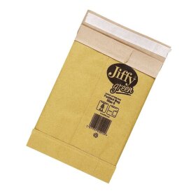 Jiffy-Papierpolstertaschen Größe 0, braun, 135 x 229 mm, starkes Recyclingpapier, Inhalt 200 Stück