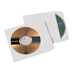 CD/DVD-Hüllen weiß, selbstklebend, mit Fenster, 100 Stück
